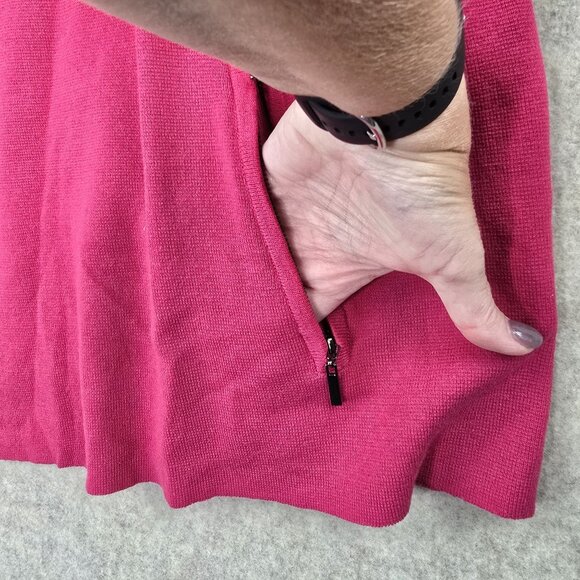 Kasper Womens Open Front Cardigan 2X Zipper Pockets 3/4 Sleeves Fuchsia - Picture 5 of 7